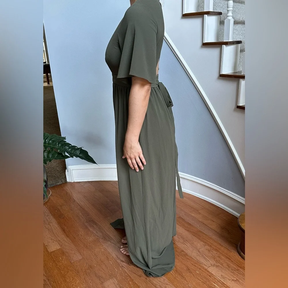 Tobi olive green high low dress - Picture 3 of 10